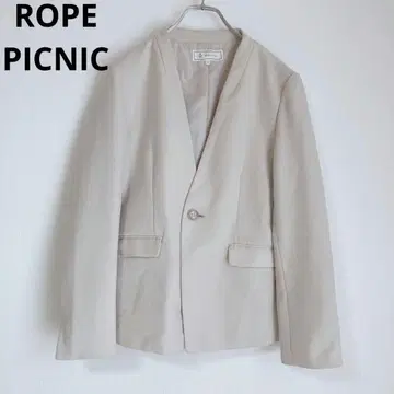 로페피크닉 노카라 자켓 깔끔한 아우터 베이지 40