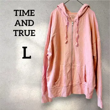 당일 발송 TIME AND TRUE [ L ] 핑크 후드티 후드 속기모