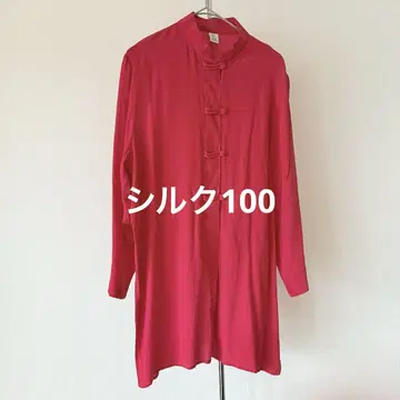 새상품급 빈티지 차이나복 블라우스 실크 100