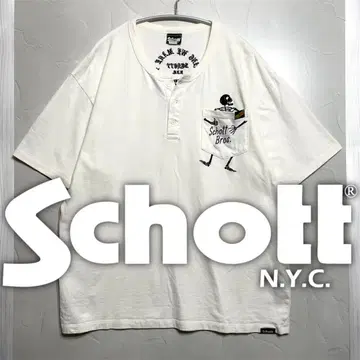 [schott] Skull emb. pocket T-shirt