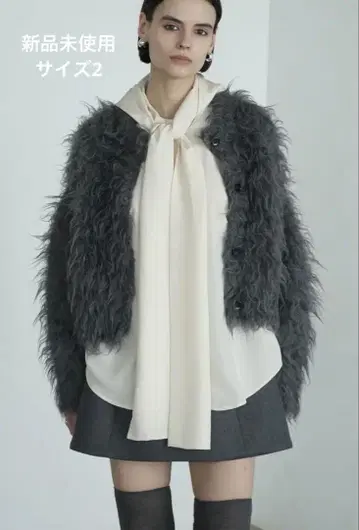 클라네 SHAGGY SHORT KNIT CARDIGAN