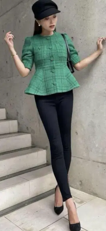 셰리에 sheller 컬러 트위드 자켓