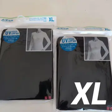유니클로 AIRism UV컷 크루넥T 긴팔T XL 실크 블렌드 2장