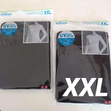유니클로 AIRism UV컷 크루넥 긴팔 TXXL 실크 블렌드 2장