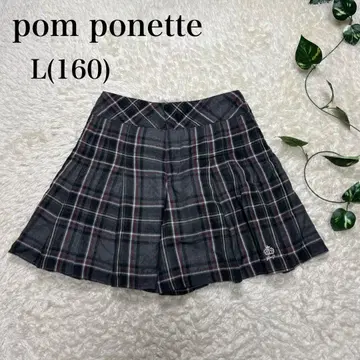 폼포네트 숏팬츠 여성용 그레이 체크 무늬 L(160)
