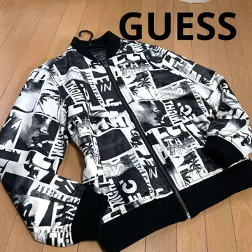 GUESS 게스 프린트 패턴 얇은 소재 점퍼 M