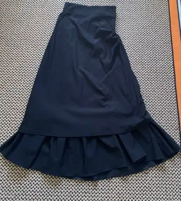 Ozz On 롱 플리츠 스커트 블랙 롱