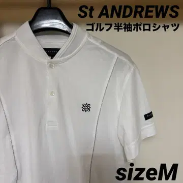 St ANDREWS 피케 셔츠 화이트 수분 흡수 속건성 M 사이즈