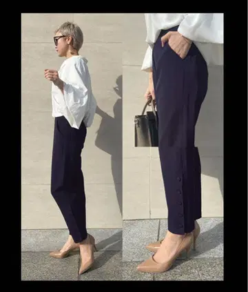 새상품급 JENNE 네이비 슬랙스 팬츠 M 사이즈