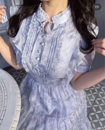 evelyn 라메 프릴 꽃무늬 원피스