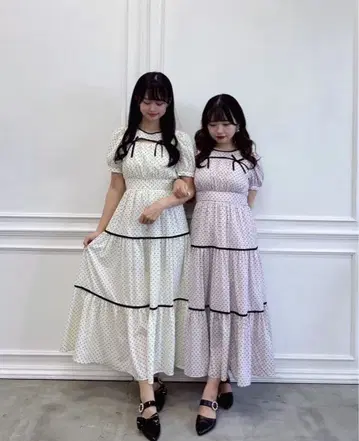 evelyn 리본 티어드 원피스