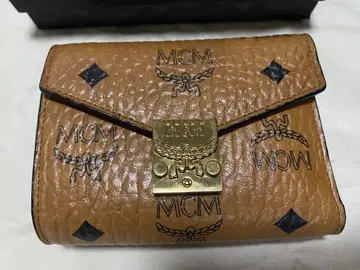 MCM 접이식 지갑 브라운 가죽