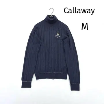캘러웨이 M 터틀넥 긴팔 니트 스웨터 네이비 하이넥