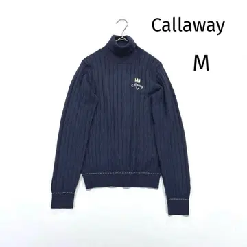 캘러웨이 M 터틀넥 긴팔 니트 스웨터 네이비 하이넥
