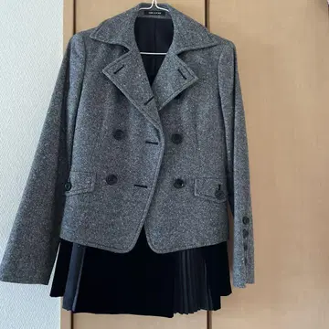 COMME CA DU MODE 그레이 더블 브레스트 자켓 & 스커트