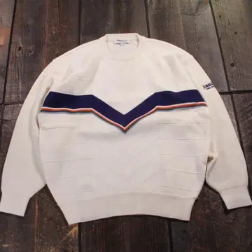 구제 빈티지 니트 울 혼방 얇은 소재 XL 화이트 90s 디자인