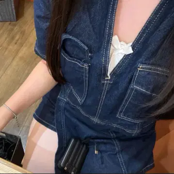 ZARA 데님 셋업 반팔 스커트 XS