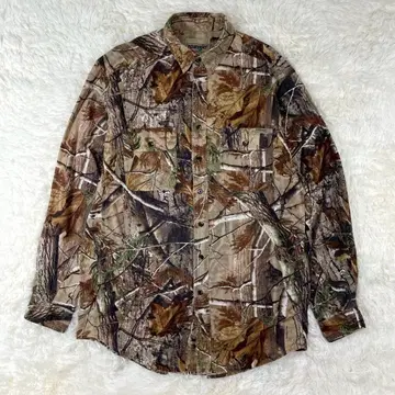 랭글러 PRO GEAR 리얼트리 카모 플란넬 셔츠 L 카모플라쥬 카키