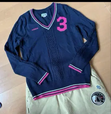 adidas 네이비 V넥 스웨터 XS 골프 니트 골프 스웨터
