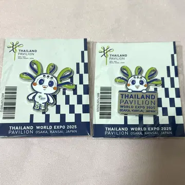오사카 간사이 엑스포 태국 파빌리온 푸음자이 핀 배지 2개 세트 새상품