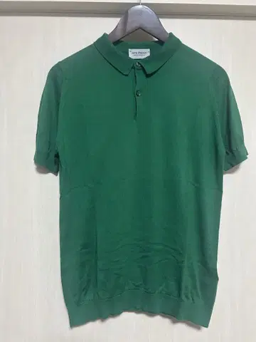 JOHN SMEDLEY 그린 피케 셔츠 M