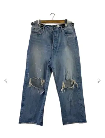 HOLIDAY DAMAGE DENIM SUSPENDER PANTS
