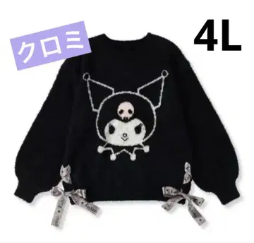 산리오 여성용 니트 풀오버 쿠로미 지뢰 서브컬쳐