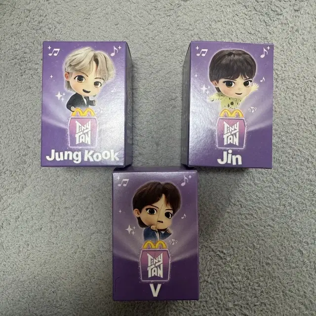 맥도날드 해피밀 방탄 티니탄 진 뷔 정국 3종 일괄