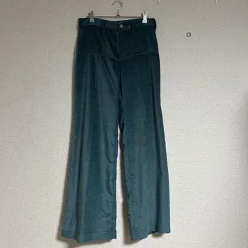 [ 착용 사진 있음 ] Wrangler 플레어 슬랙스 그린 벨로아 원단