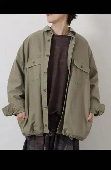 저널 스탠다드 랙 백 새틴 셔츠 블루종 새상품급