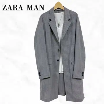 ZARA MAN 롱 기장 자켓 스트라이프 패턴 자켓 롱 코트