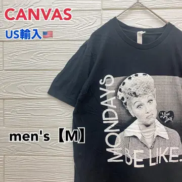 T488 [ US 수입 ] 캔버스 티셔츠 블랙 계열 men's [ M ]