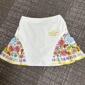 MARK & LONA 꽃무늬 스커트 화이트 미사용품