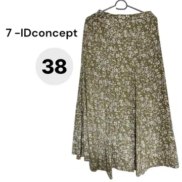 새상품급! 7-IDconcept 플라워 프린트 플레어 스커트 38