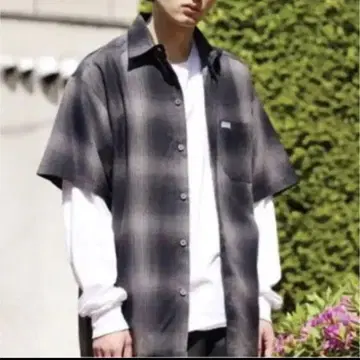 caltop 옴브레 체크 셔츠 블랙 미국제