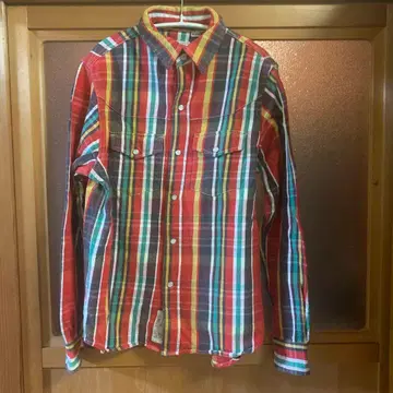 새상품급 HOUSTON 휴스턴 헤비 체크 플란넬 셔츠 M 사이즈