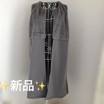 그레이 플리스 베스트 사이드 슬릿