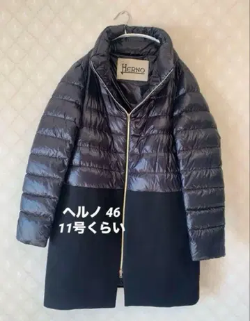 지금만 세일 고품질 헬레노 다운 코트 절개 보틀넥 46 L~XL 블랙