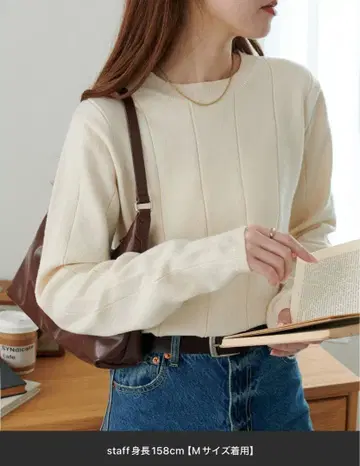 미사용 새상품 디스코트 울라이크 풀오버 아이보리 리브 M
