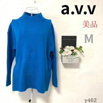 [ 아베베 ] 여성용 니트 스웨터 파랑 중량감 있음 하이넥 M