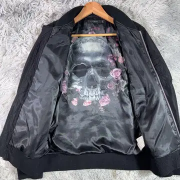 CIVARIZE 블루종 MA-1 블랙 44 블랙 플라이트 해골 무늬