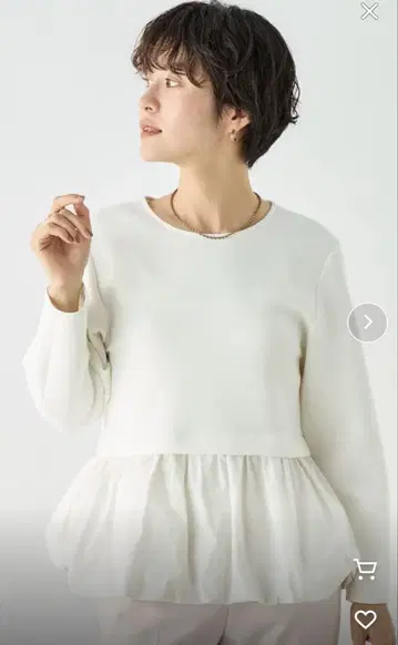 노리즈 워셔블 종이상자 x 타프타 벌룬 풀오버 티셔츠