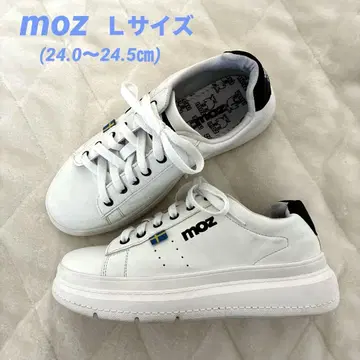 moz 스니커즈 L 사이즈(24~24.5cm) 통굽 화이트 중창 올 패턴