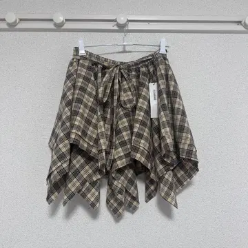 CIAOPANIC 체크 언밸런스 밑단 미니 스커트