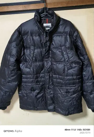 CAMP7 블랙 다운 자켓 M