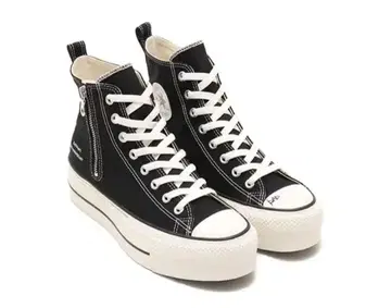 블랙 하이컷 스니커즈