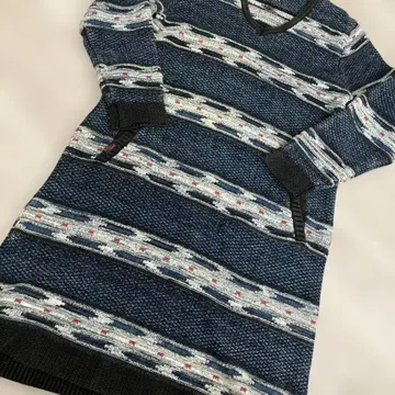 블루블루 Blue Blue Japan 인디고 염색 보더 원피스