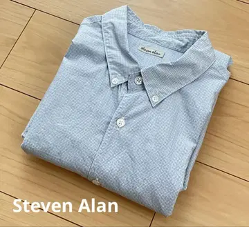 Steven Alan 200/2 그래프 체크 싱글 니들 셔츠 L