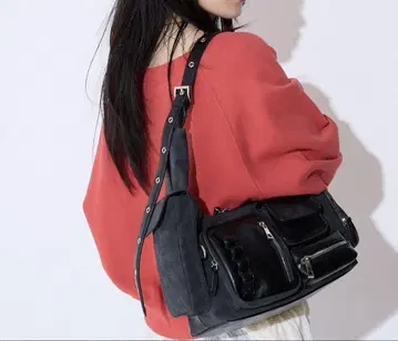 지나시스 멀티 포켓 원 숄더 BAG 블랙 계열 기타