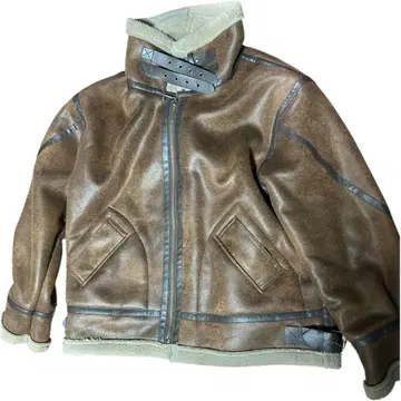 [ 새상품급 ] B-3 플라이트 자켓 무스탕 보아 가죽 M